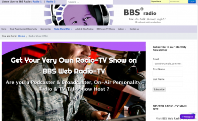 BBS Web Radio-TV USA - Host your own Radio Show, becoming a host page 1