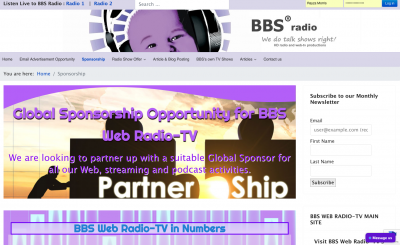 BBS Web Radio-TV - Global BBS Sponsorship offer with Shopping Cart and payment Gateway part 1