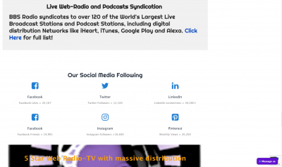 BBS Web Radio-TV - Global BBS Sponsorship offer with Shopping Cart and payment Gateway part 7&nbsp;Text copy writing by CCM