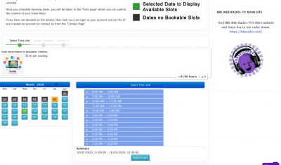 BBS Web Radio-TV - Email advertising calendar booking page after cart purchase: Part 3 Available slots