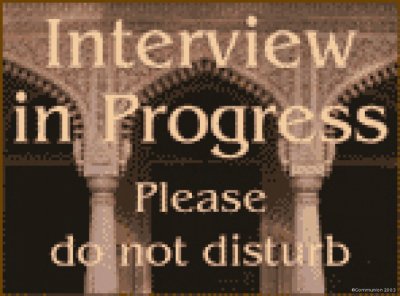Interview in Progress sign