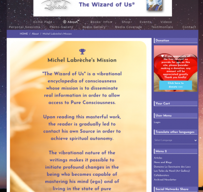 The Wizard of Us Personal Growth - MIssion page using SP Page Builder